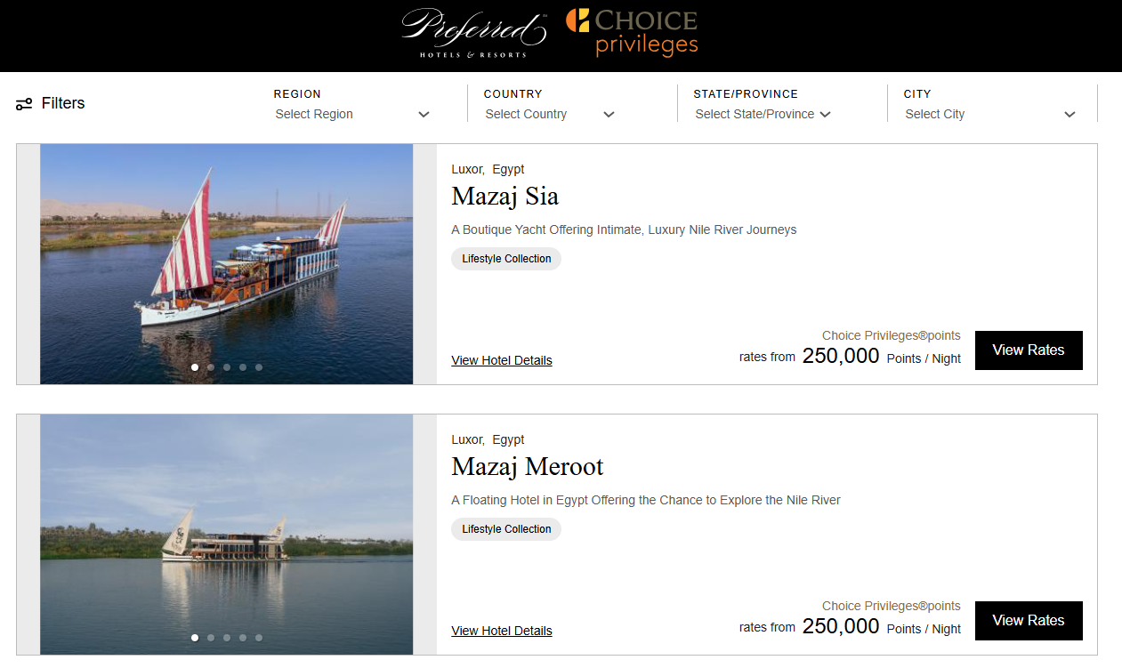 Redeem Choice Privileges for Preferred Hotels
