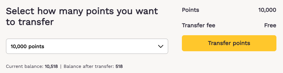 Share Choice points with another member