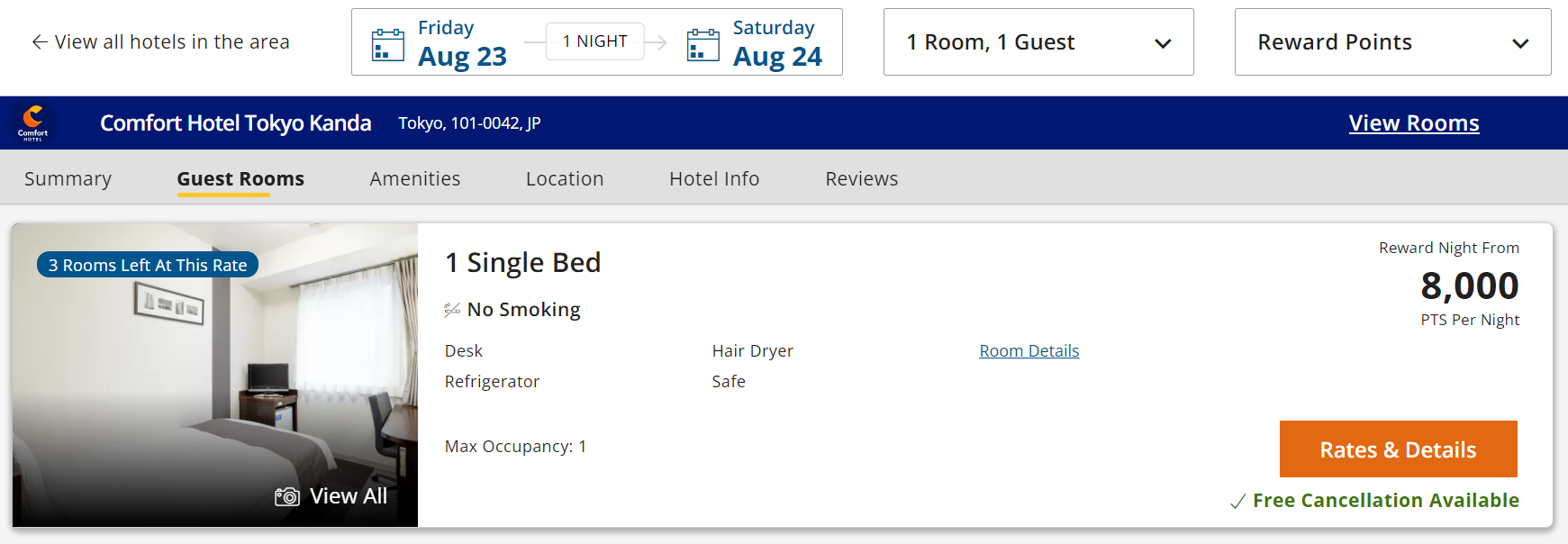 Redeeming Choice points in Tokyo