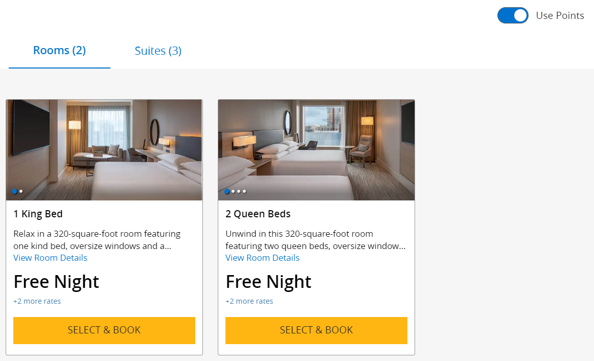 Redeeming Hyatt free night award