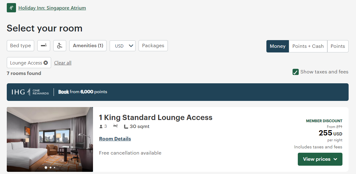 IHG lounge access room