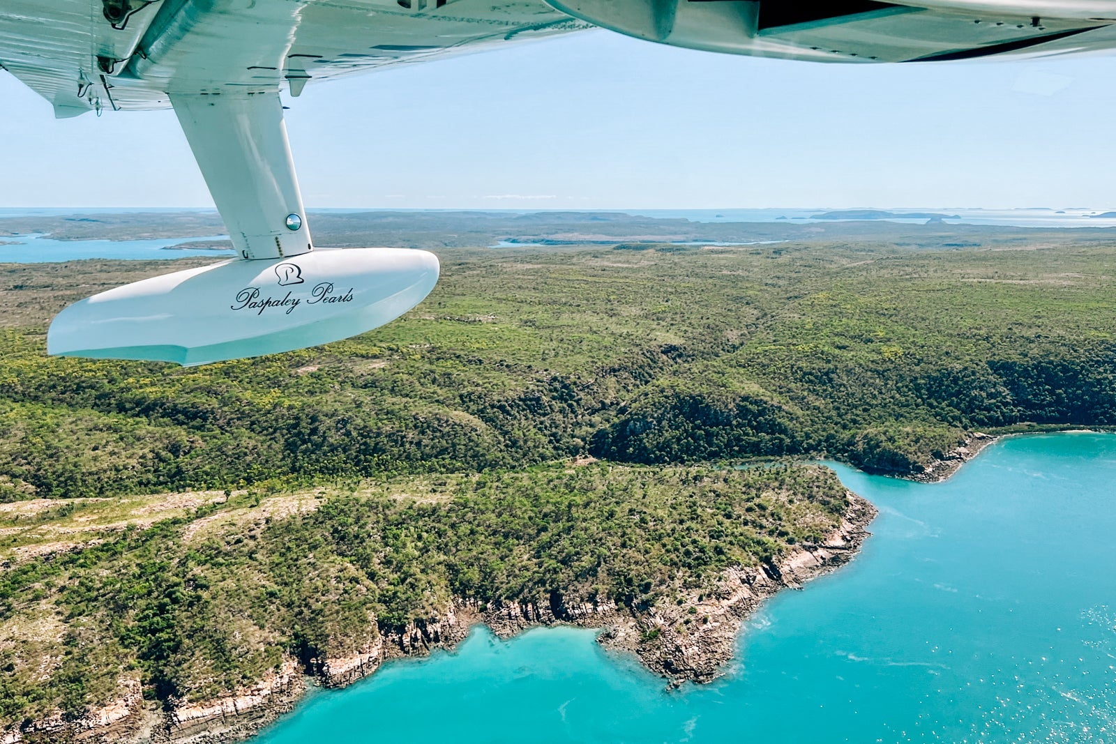 The view from air during a flightseeing trip around Kuri Bay