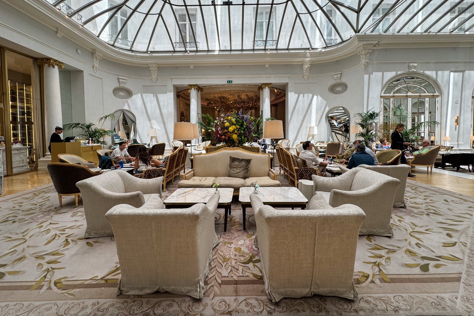 Sitting area of Palm Court at the Mandarin Oriental Ritz, Madrid