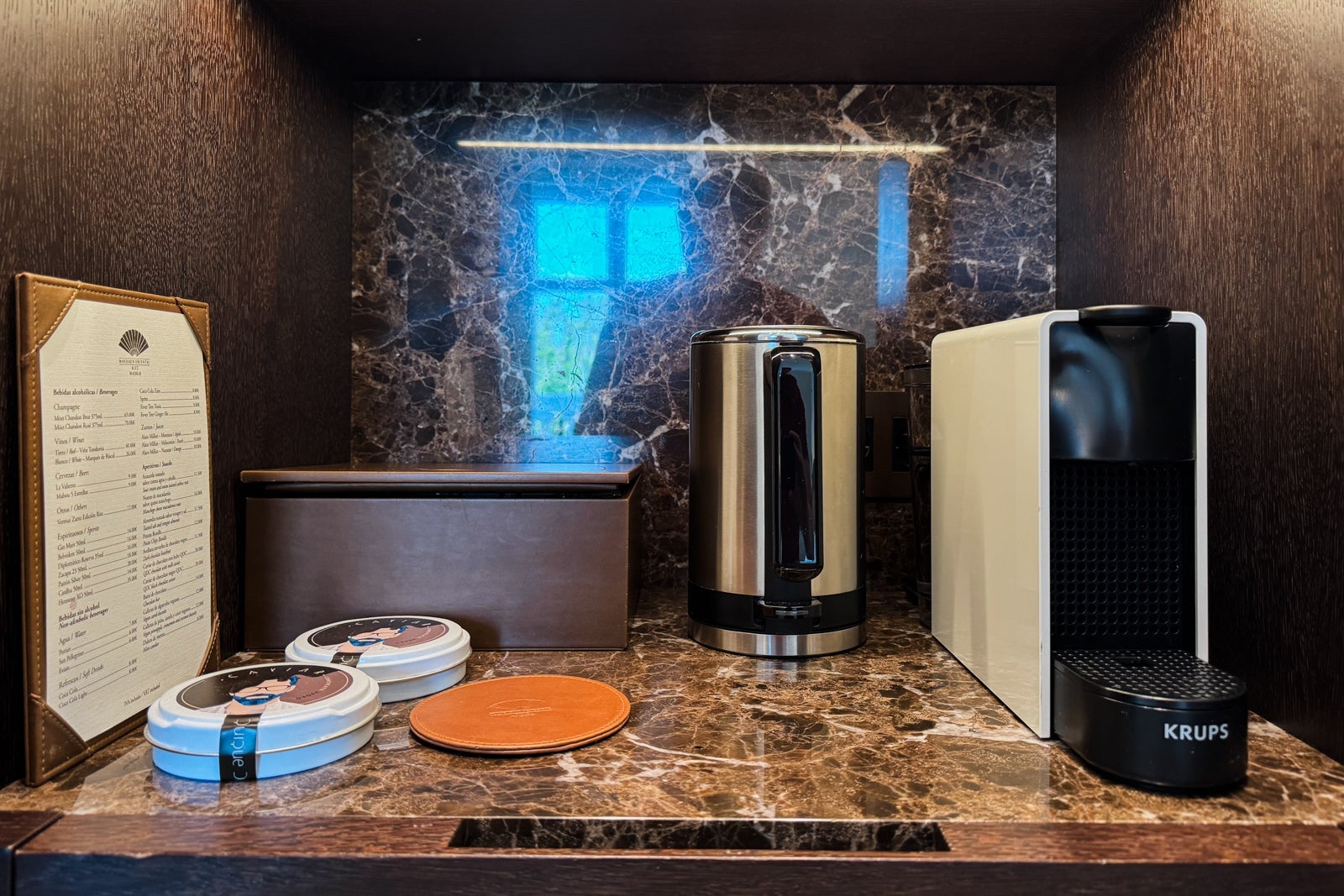 In-room coffee options at the Mandarin Oriental Ritz, Madrid