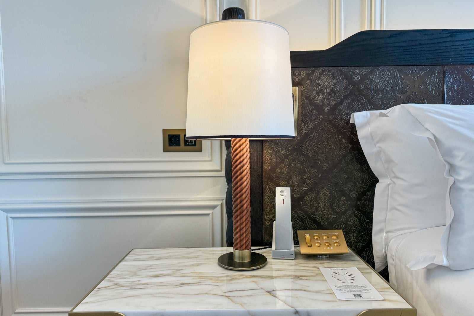 Bedside table at the Mandarin Oriental Ritz, Madrid