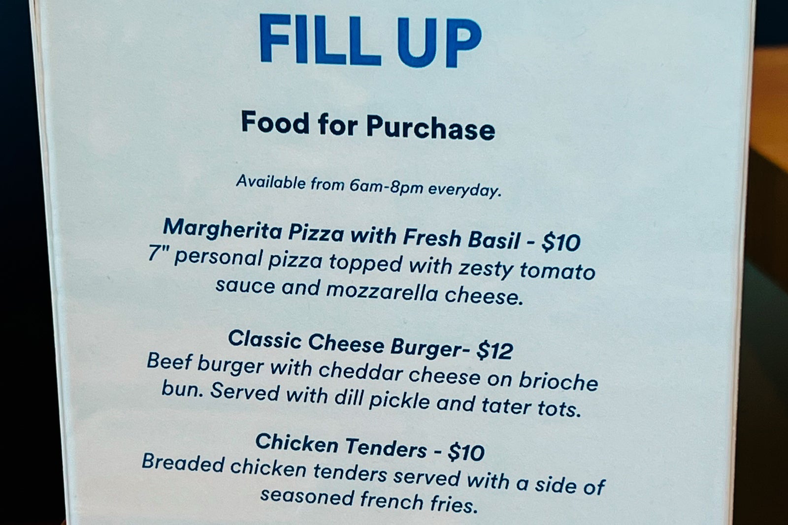 menu