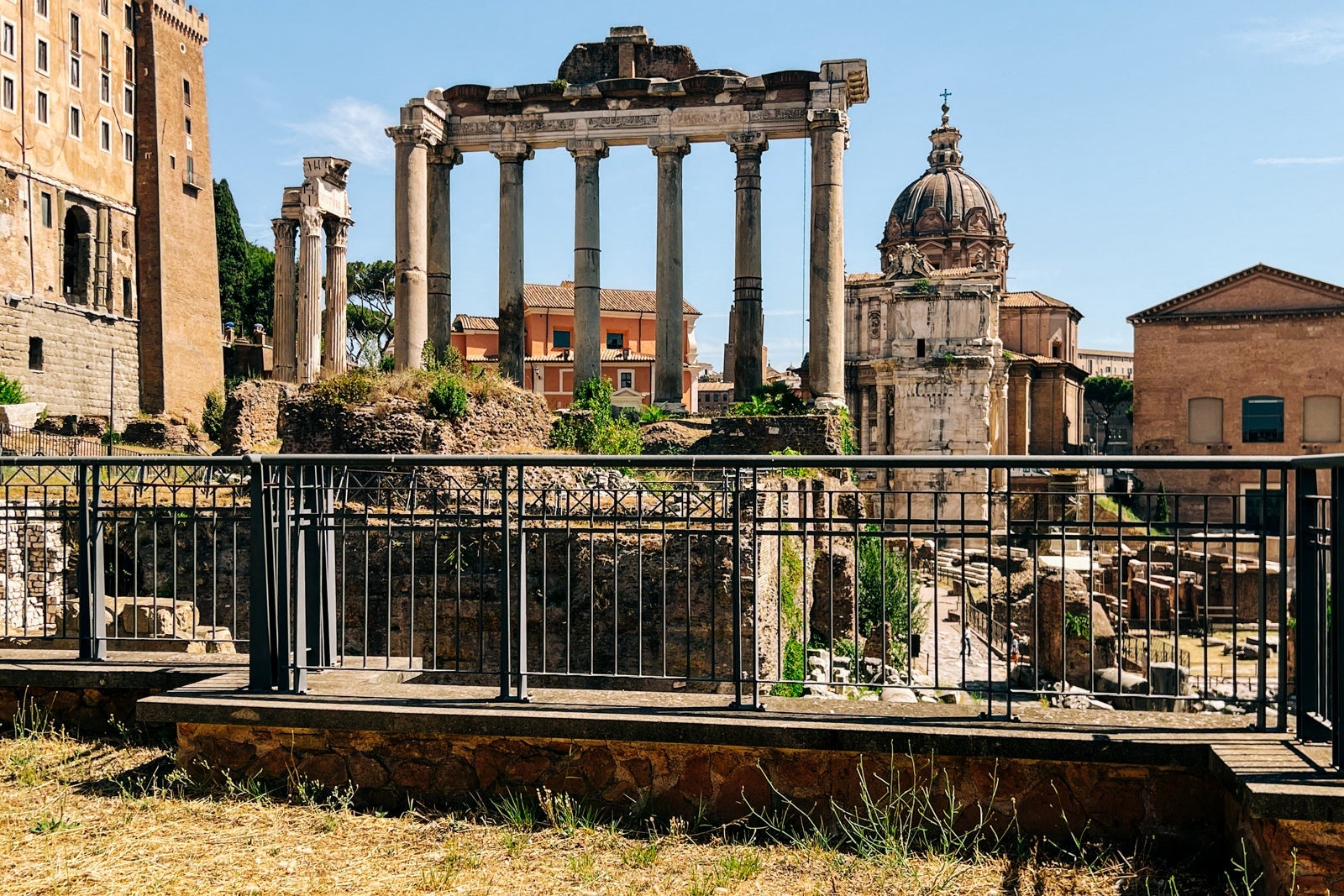 Roman ruins in Rome, Italy in 2024.
