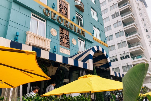 The exterior of The Georgian Hotel