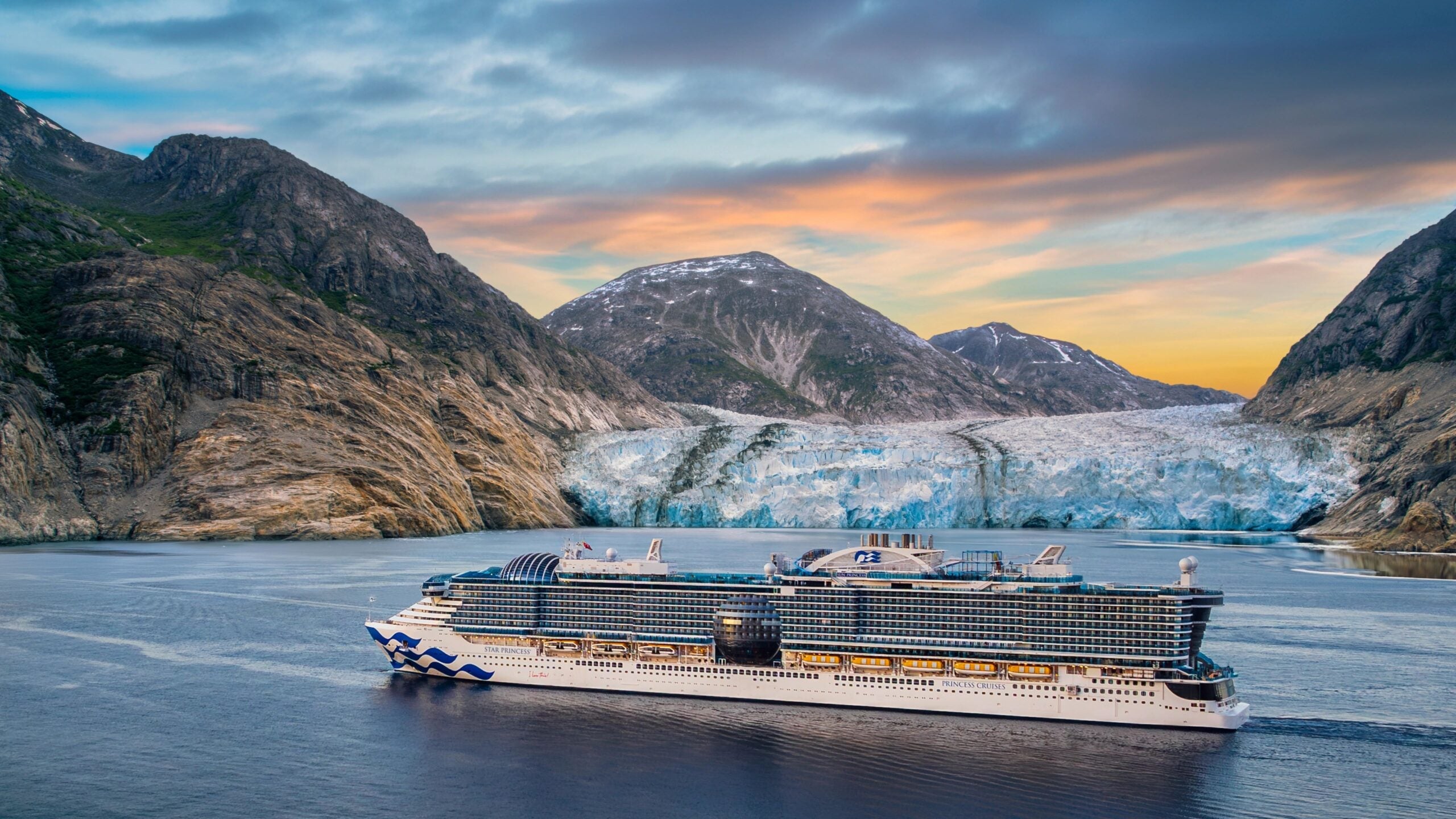 An artist's rendering of Star Princess in Alaska