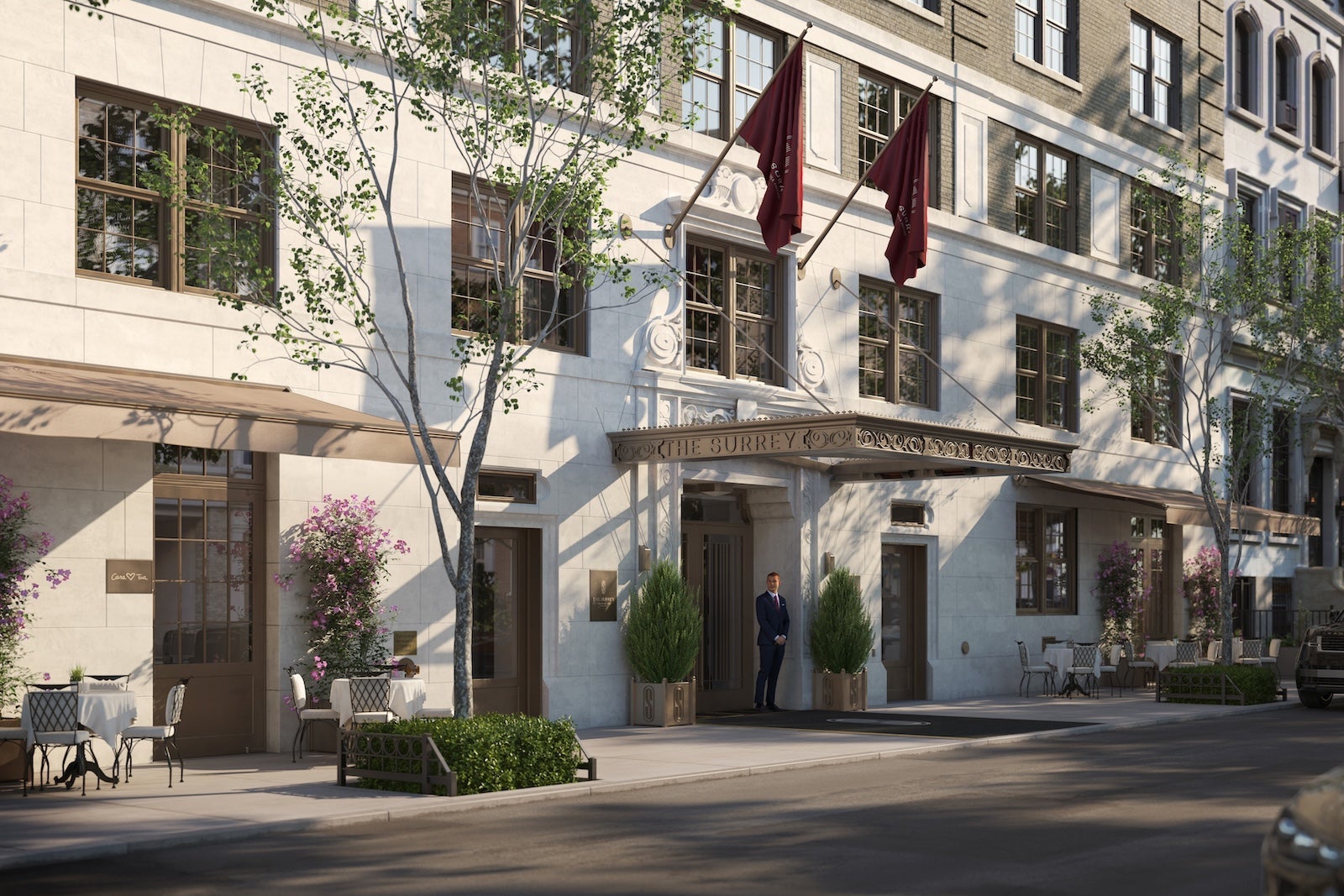 The exterior of the Surrey Hotel on NYC's Upper East Side