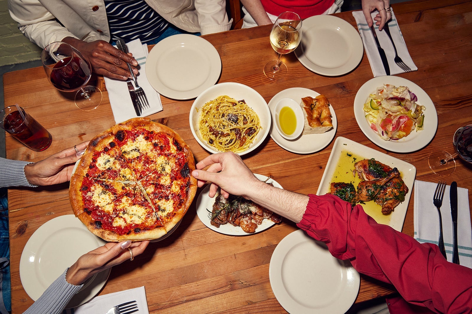 Dining out with friends