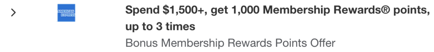 Bonus Membership Rewards offer