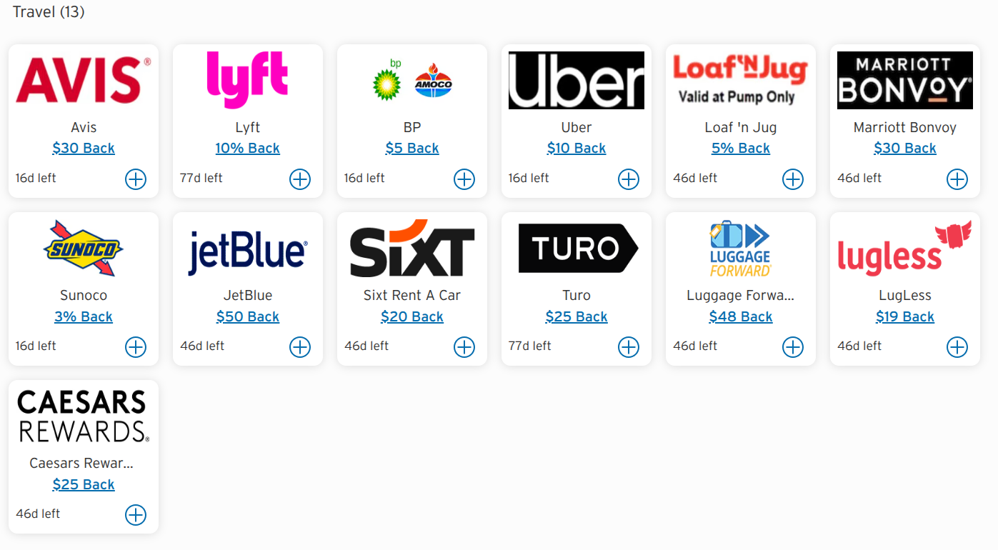 Travel offers on the Citi Strata Premier, including $30 off Marriott or $50 off JetBlue