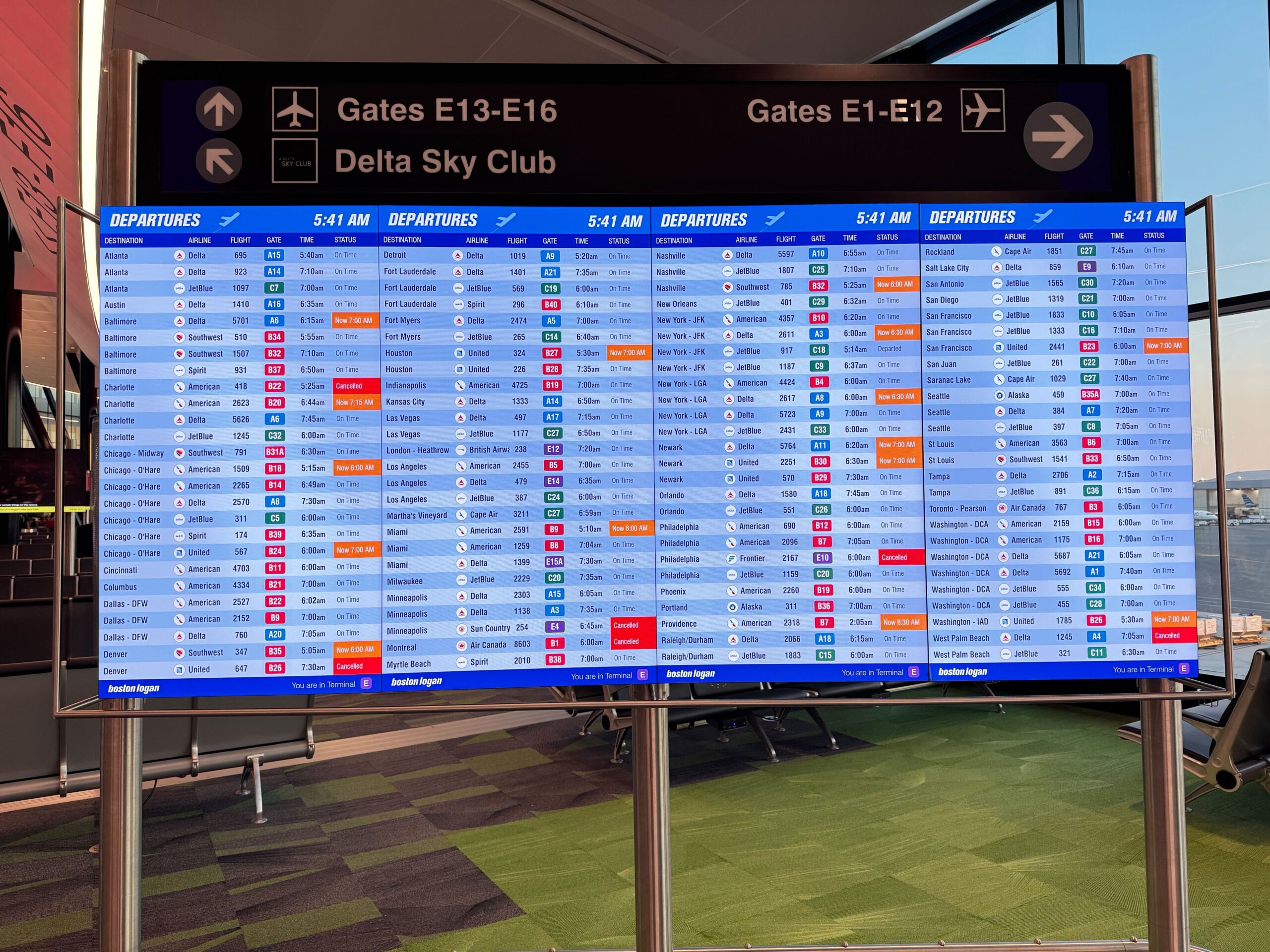 Arrival and departure board