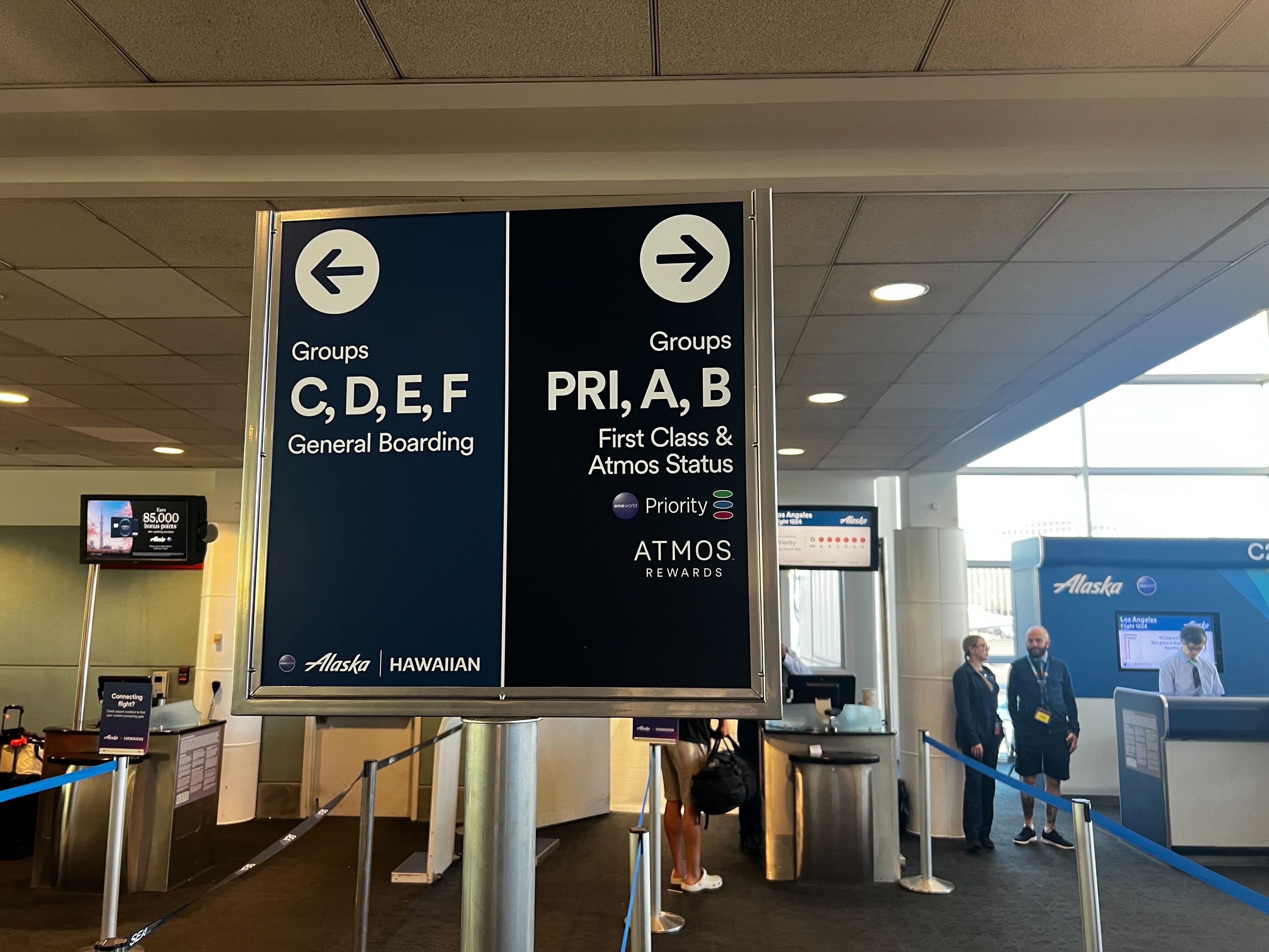 Atmos boarding signage