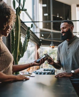 Man paying with a credit card