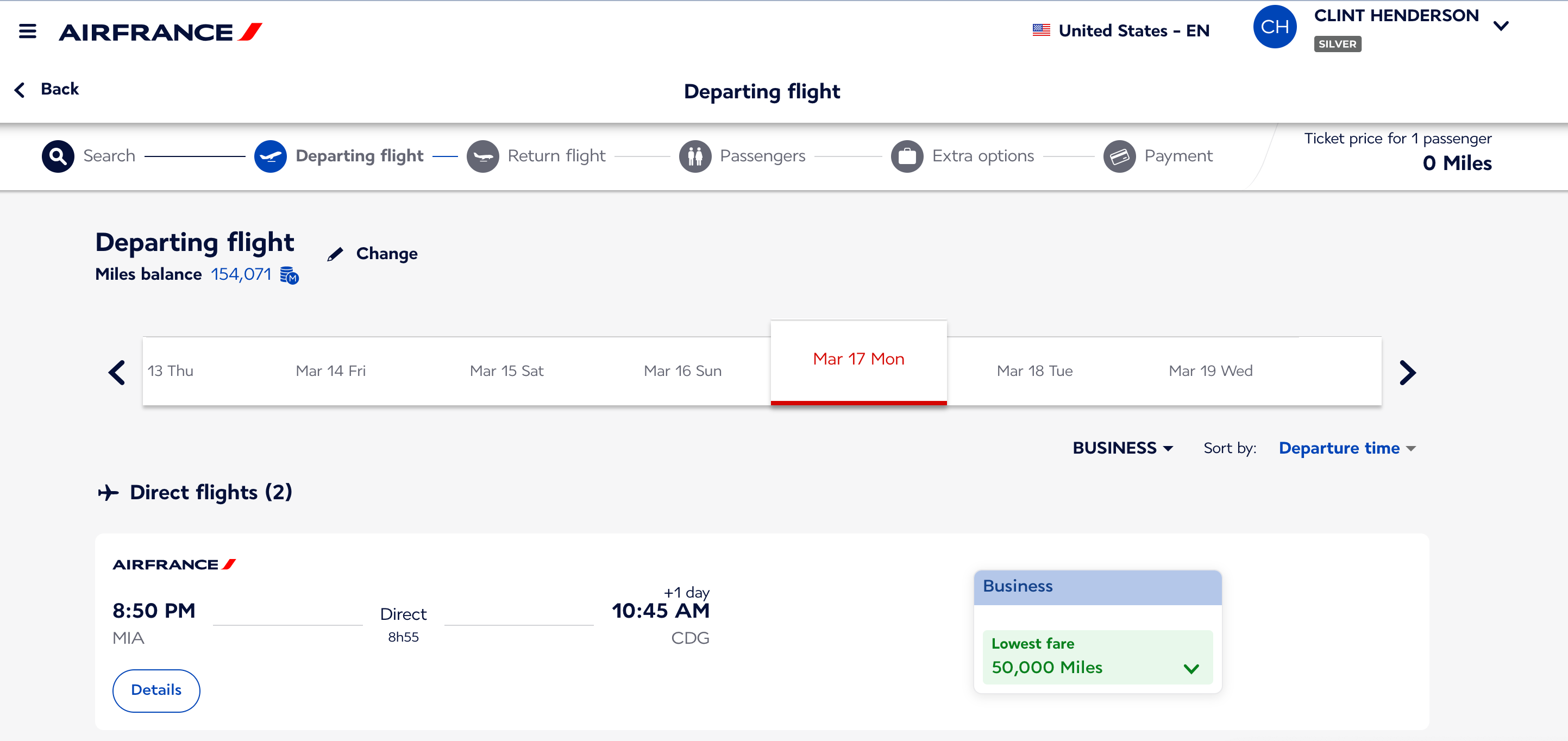 Air France Flying Blue search results. AIR FRANCE