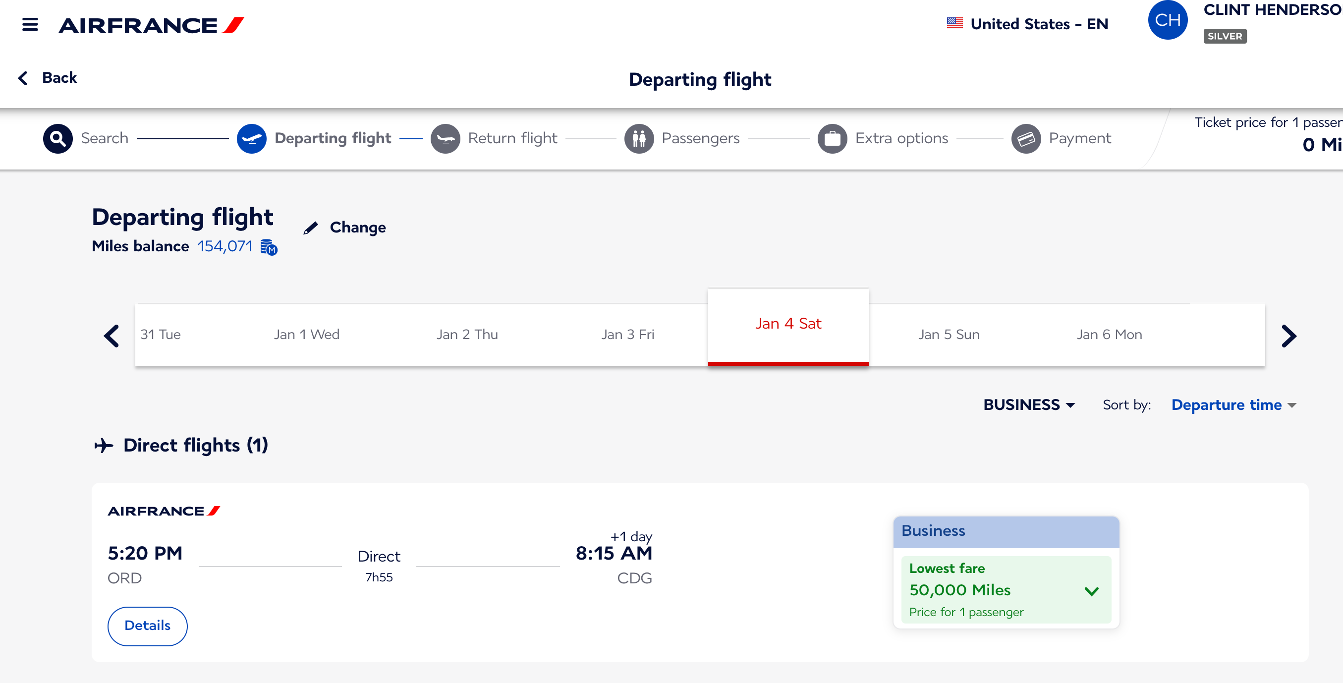 Air France Flying Blue search results. AIR FRANCE
