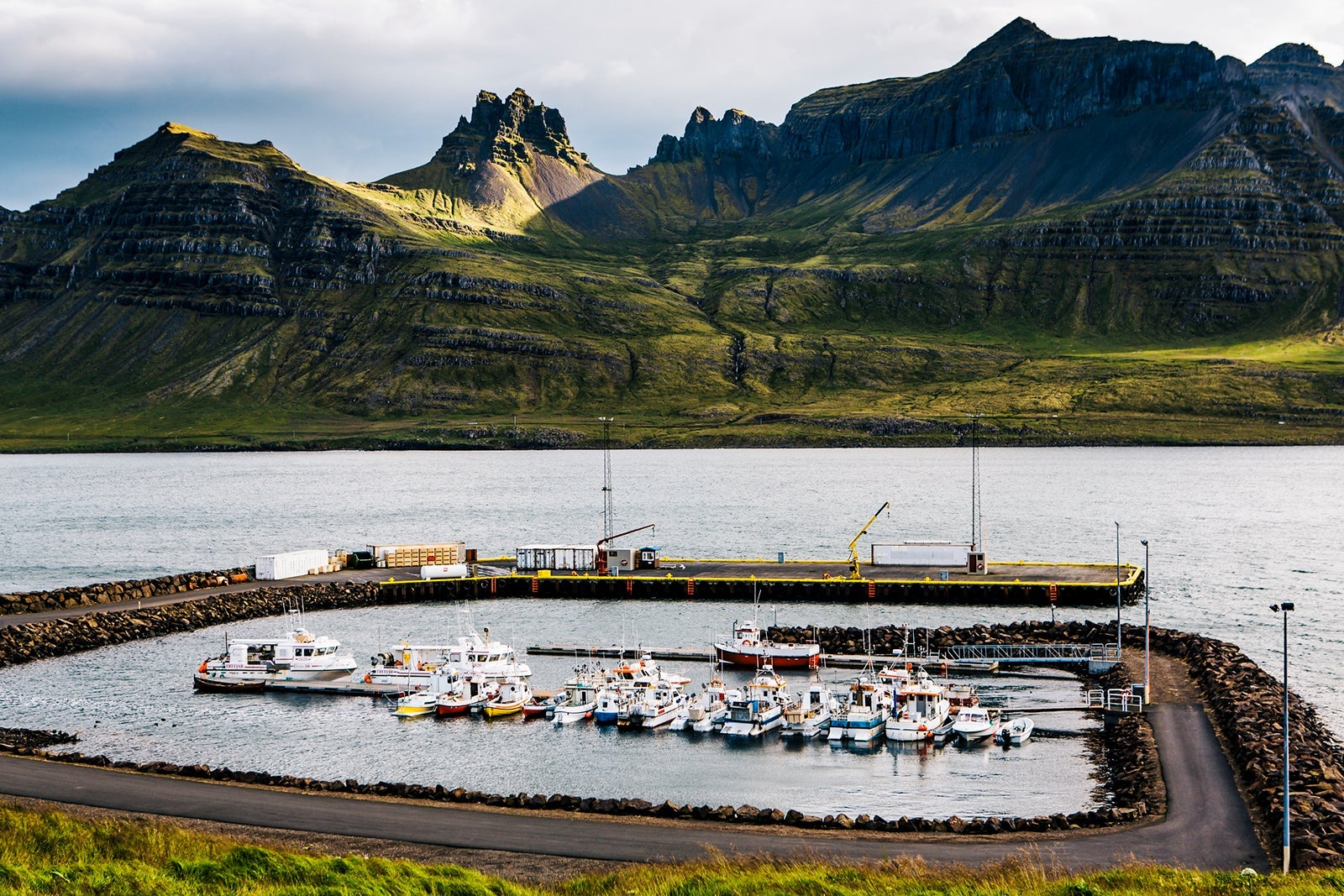 mountains and harbor