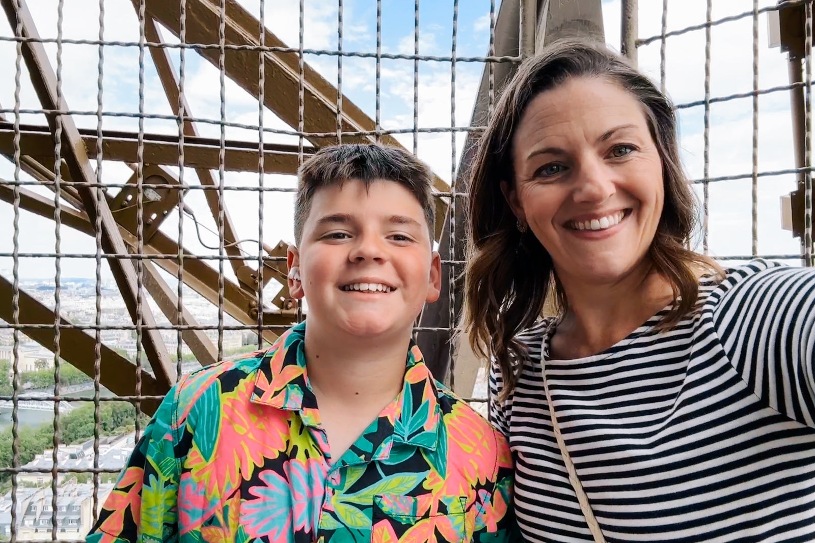 Tarah Chieffi and son on the Eiffel Tower