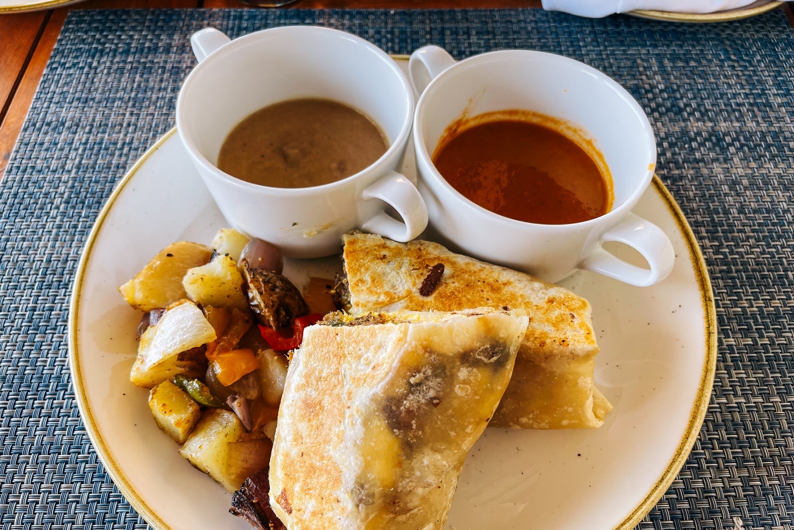 Breakfast burrito at El Arroyo, Zoetry Casa del Mar Los Cabos, Mexico