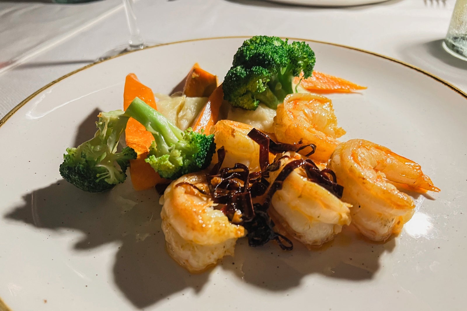 Grilled shrimp at El Arroyo, Zoetry Casa del Mar Los Cabos, Mexico