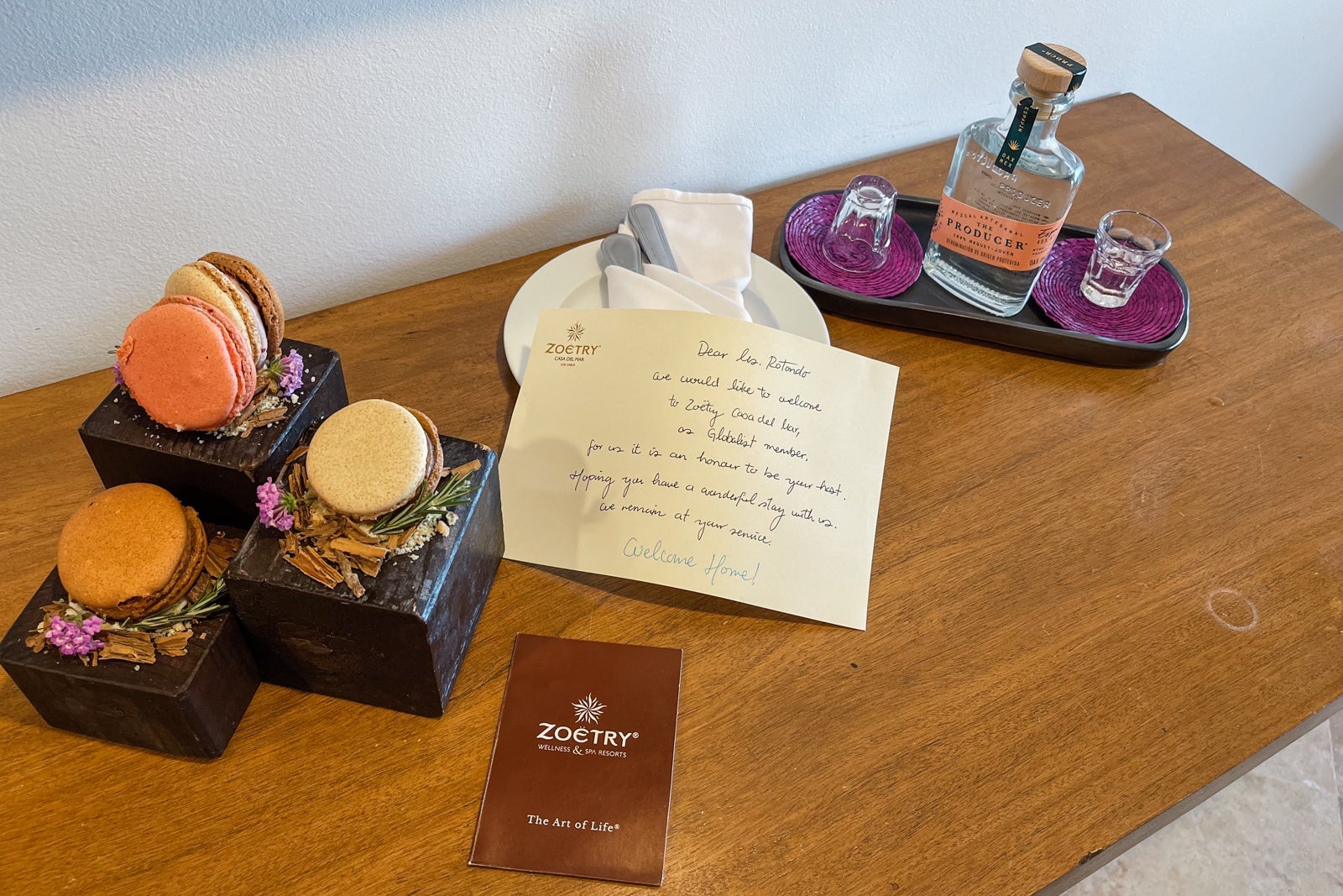 Welcome gifts at Zoetry Casa del Mar Los Cabos, Mexico