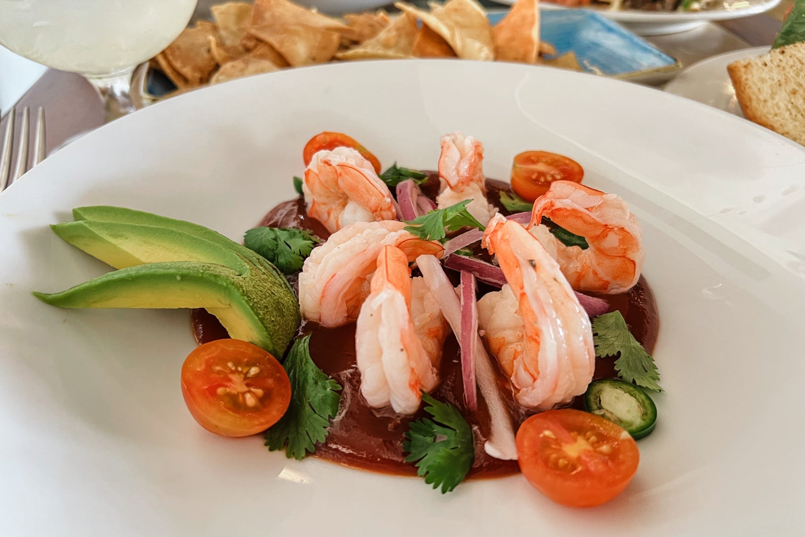 Shrimp cocktail. Zoetry Casa del Mar Los Cabos, Mexico