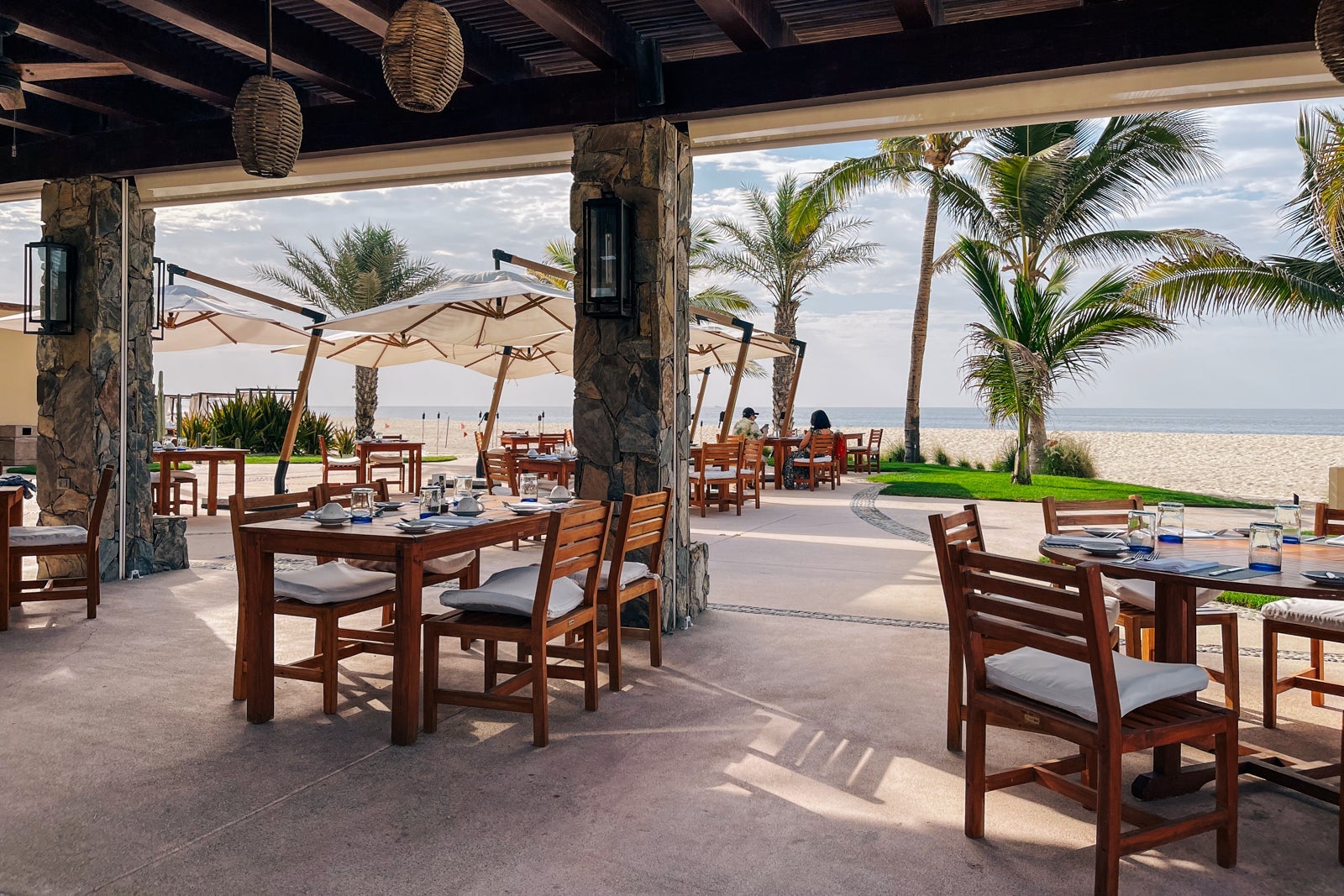 Outdoor dining at Saltwater. Zoetry Casa del Mar Los Cabos, Mexico