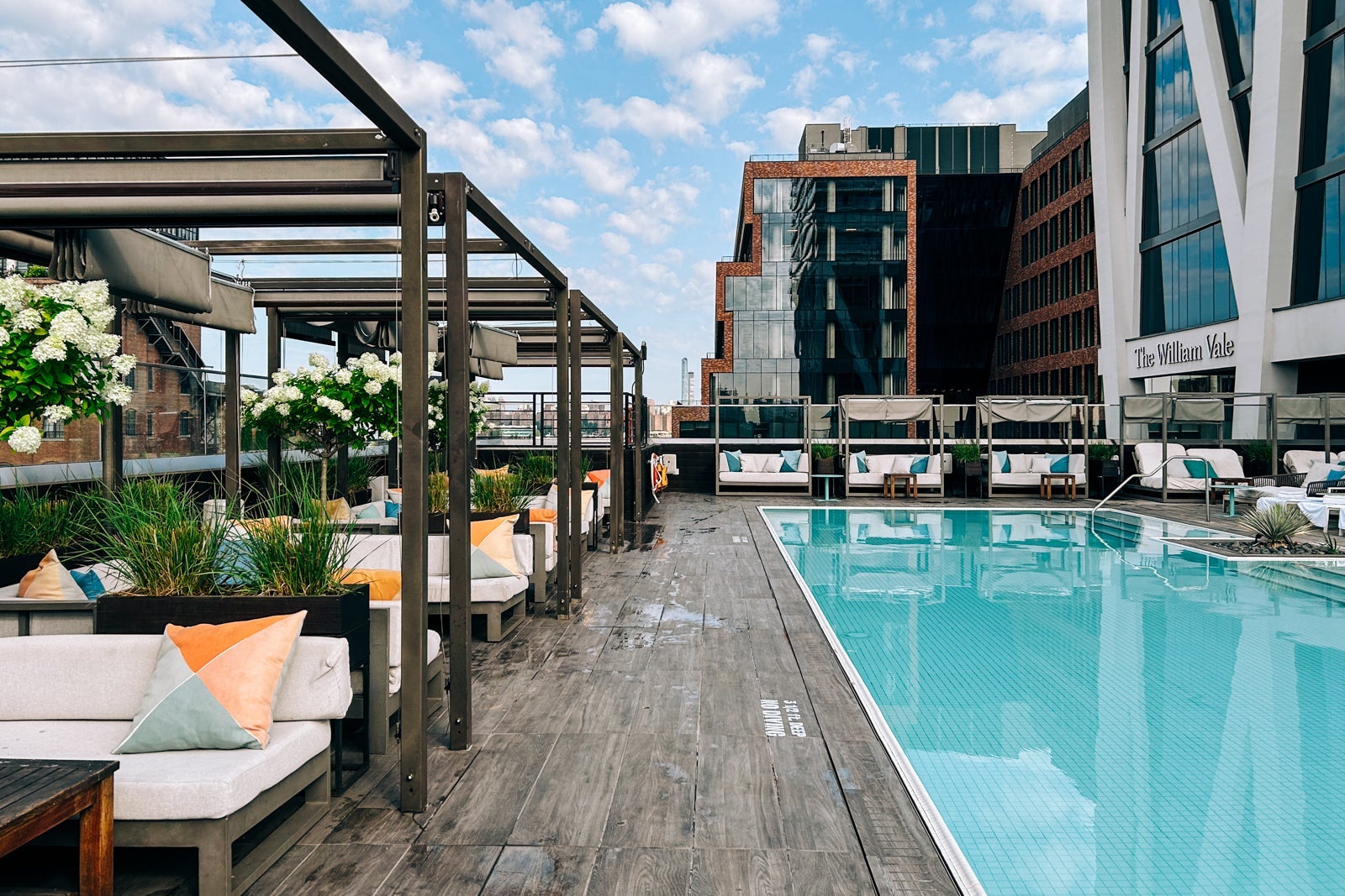 pool with cabanas at the William Vale