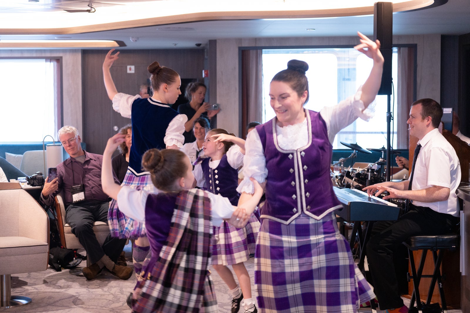 Ceilidh dancers perform on cruise ship