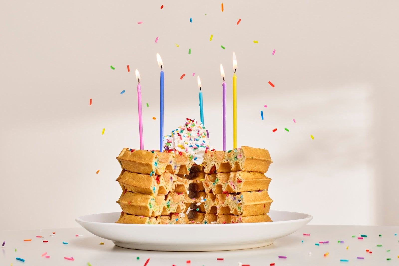 birthday cake waffles