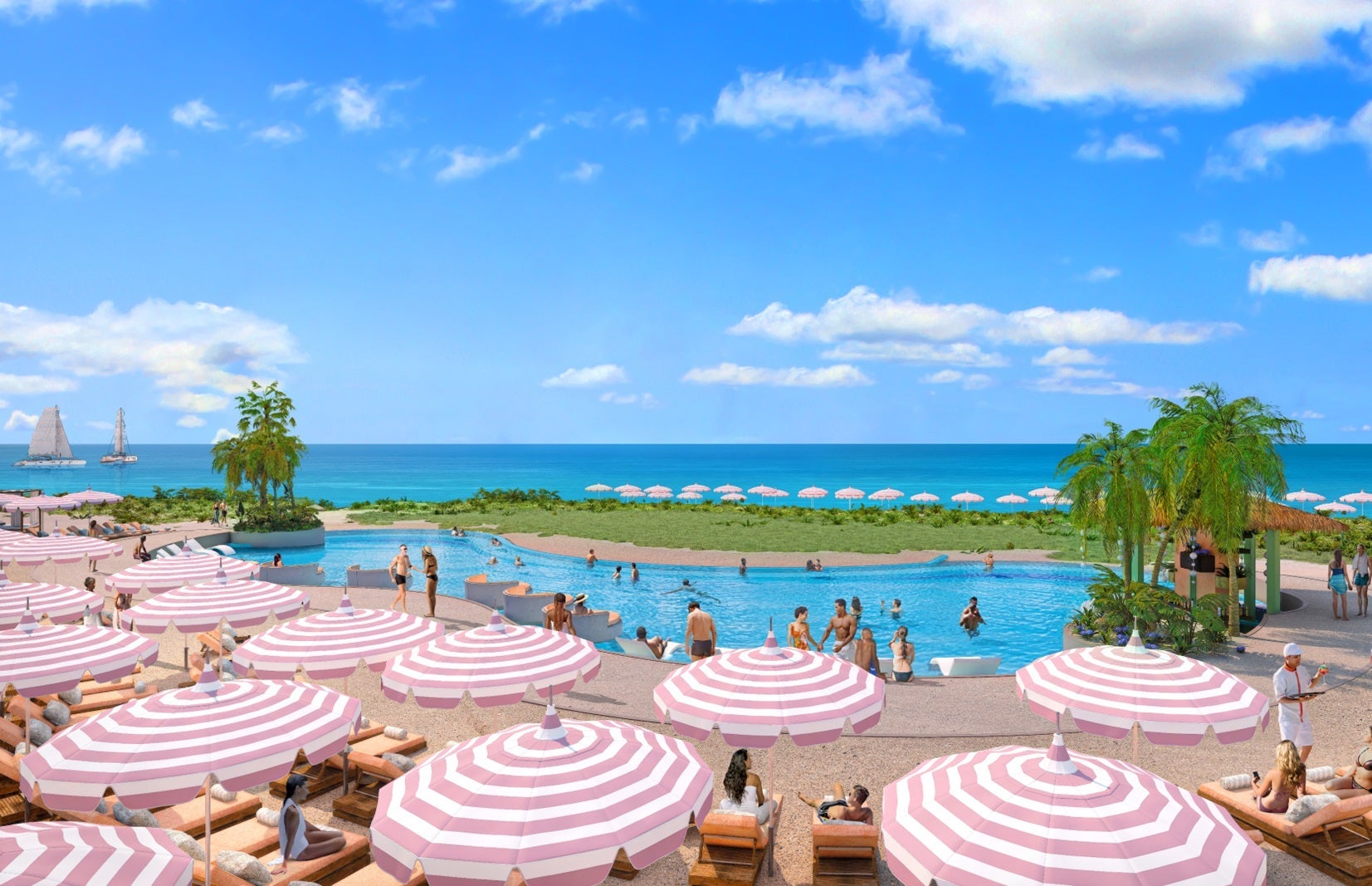 The Pearl Cove Beach Club at Carnival Cruise Line's Celebration Key