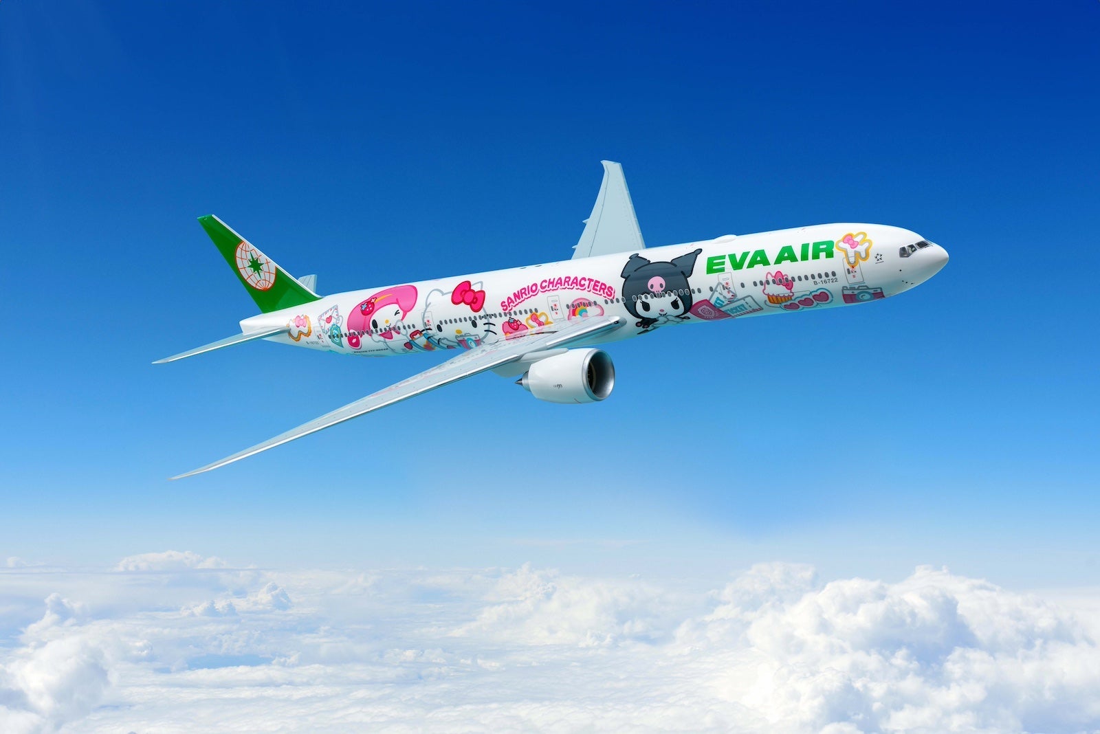EVA AIR ハローキティモデル3種セット EVA Air debuts newest Hello Kitty plane on Chicago route