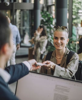 Hotel check-in interaction