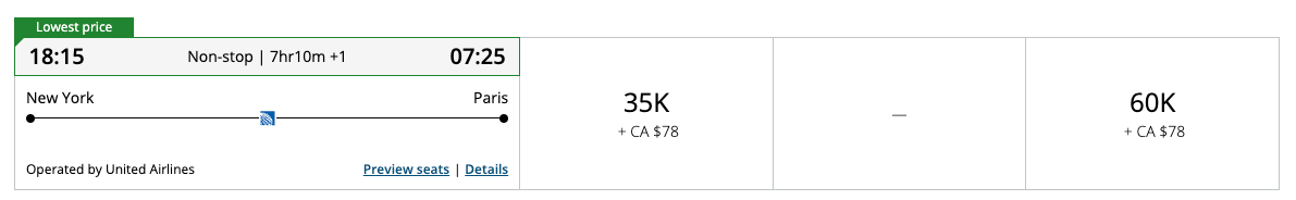 air canada booking page