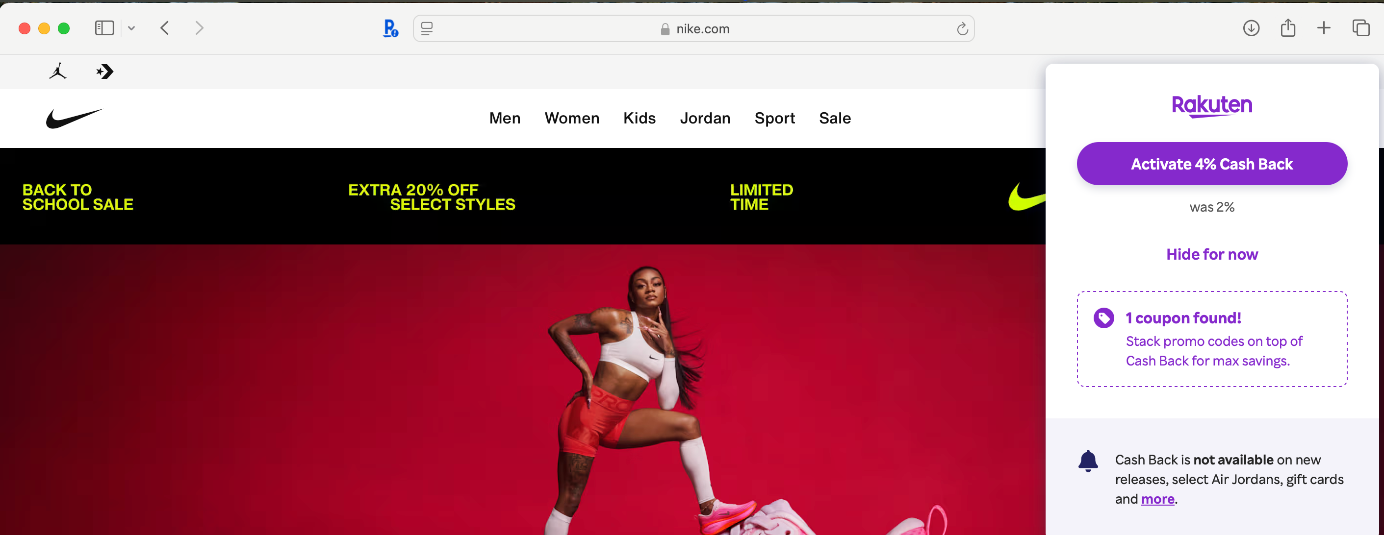 Activate Rakuten on Nike.com