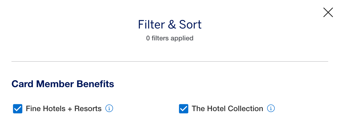 Booking FHR and The Hotel Collection on Amex Travel