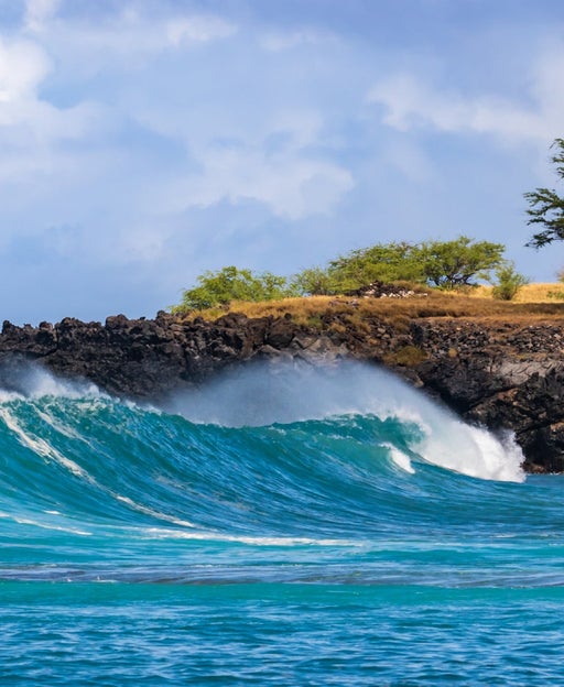 Wave breaking on Kona coast of Hawaii's Big Island