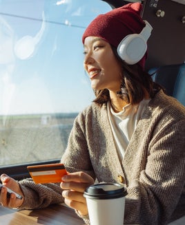 Woman on train