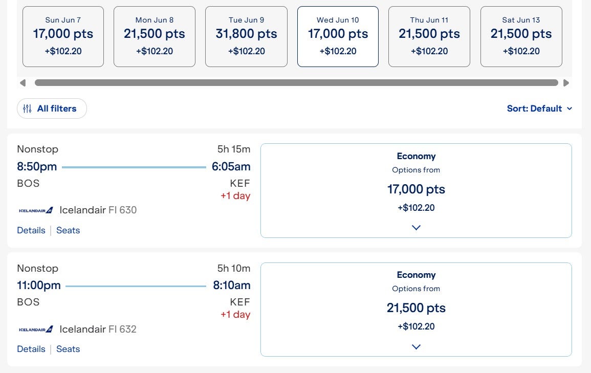 Redeeming JetBlue points for an Icelandair flight