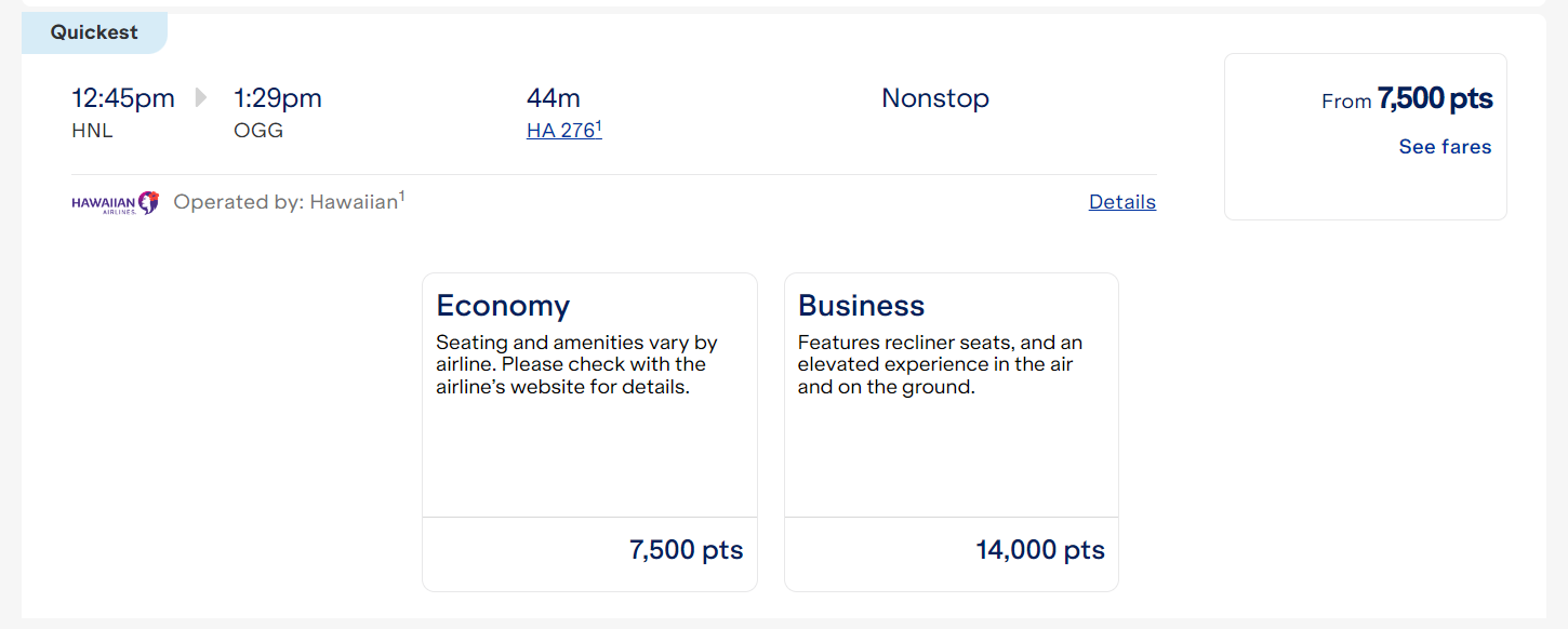 Redeeming JetBlue points for Hawaiian Airlines
