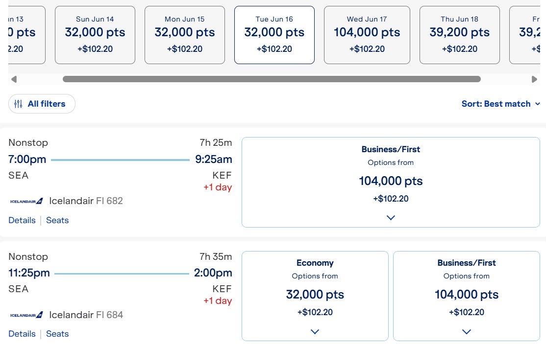 Redeeming JetBlue points for an Icelandair flight