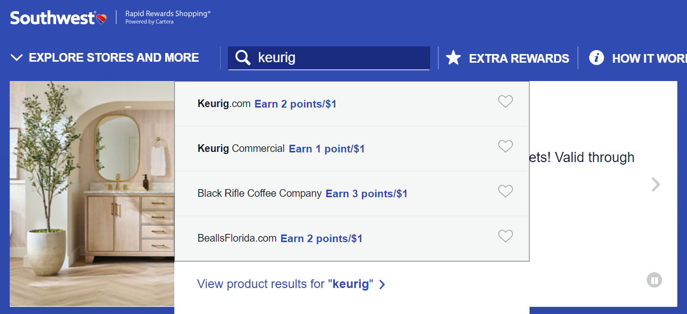 Southwest shopping portal