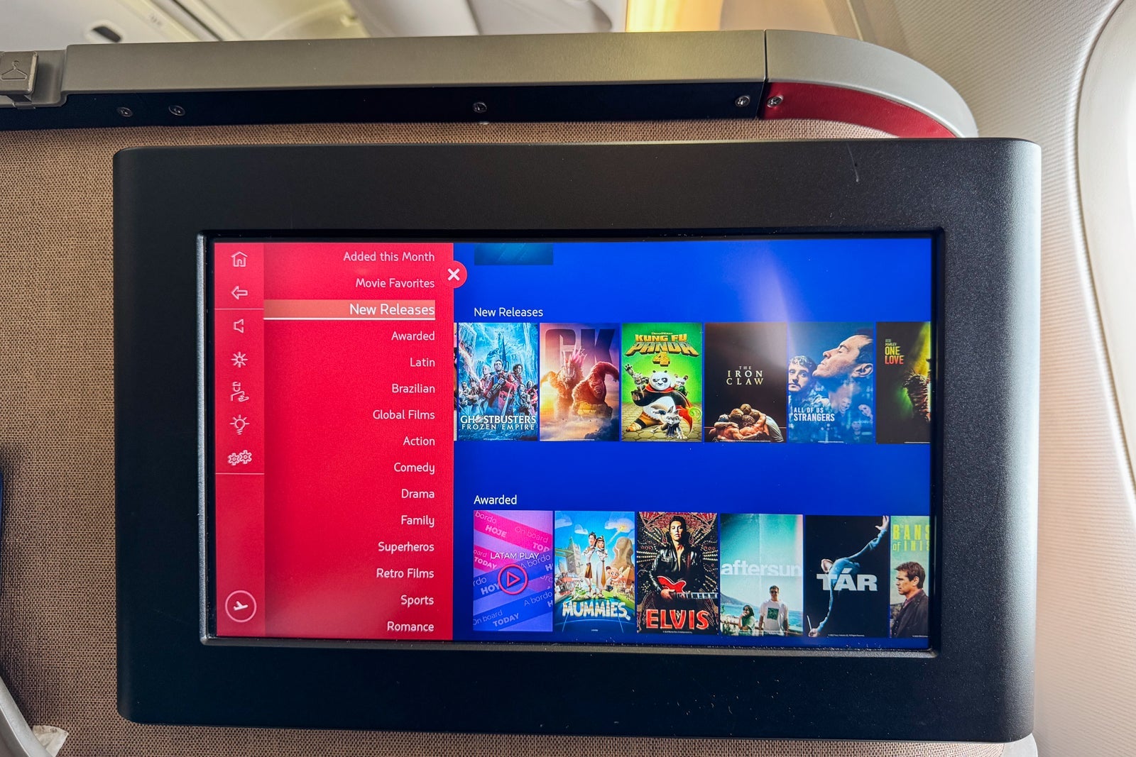 inflight entertainment screen