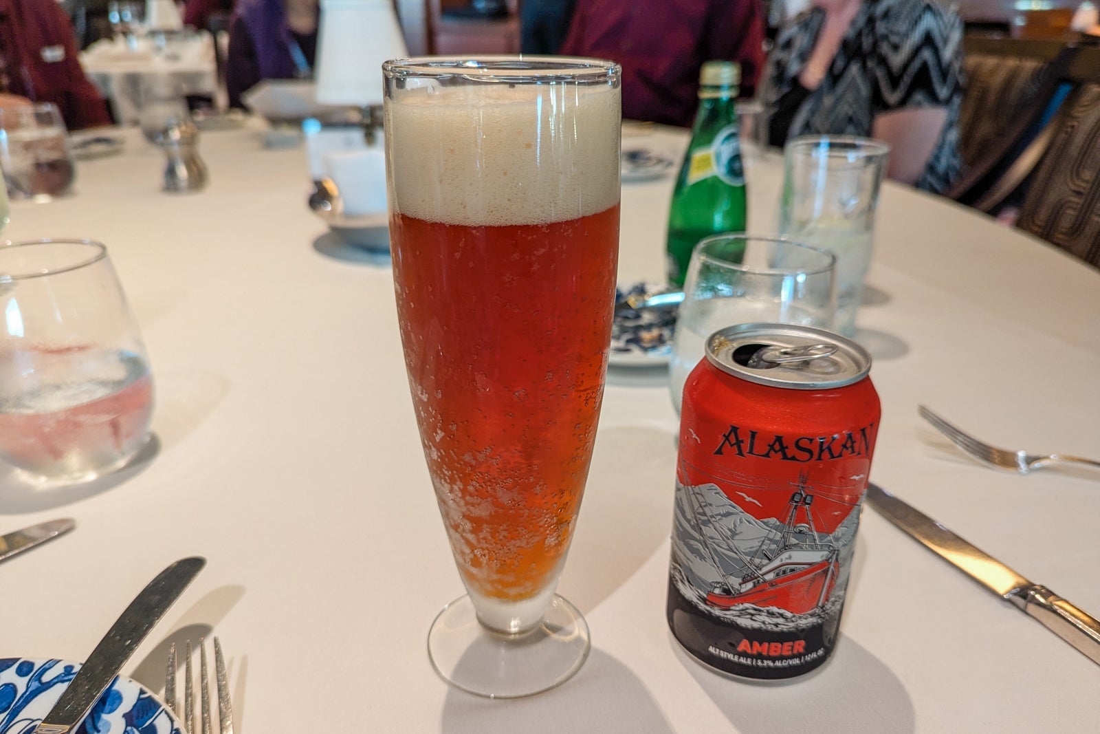 Local Alaska beer served on Eurodam.