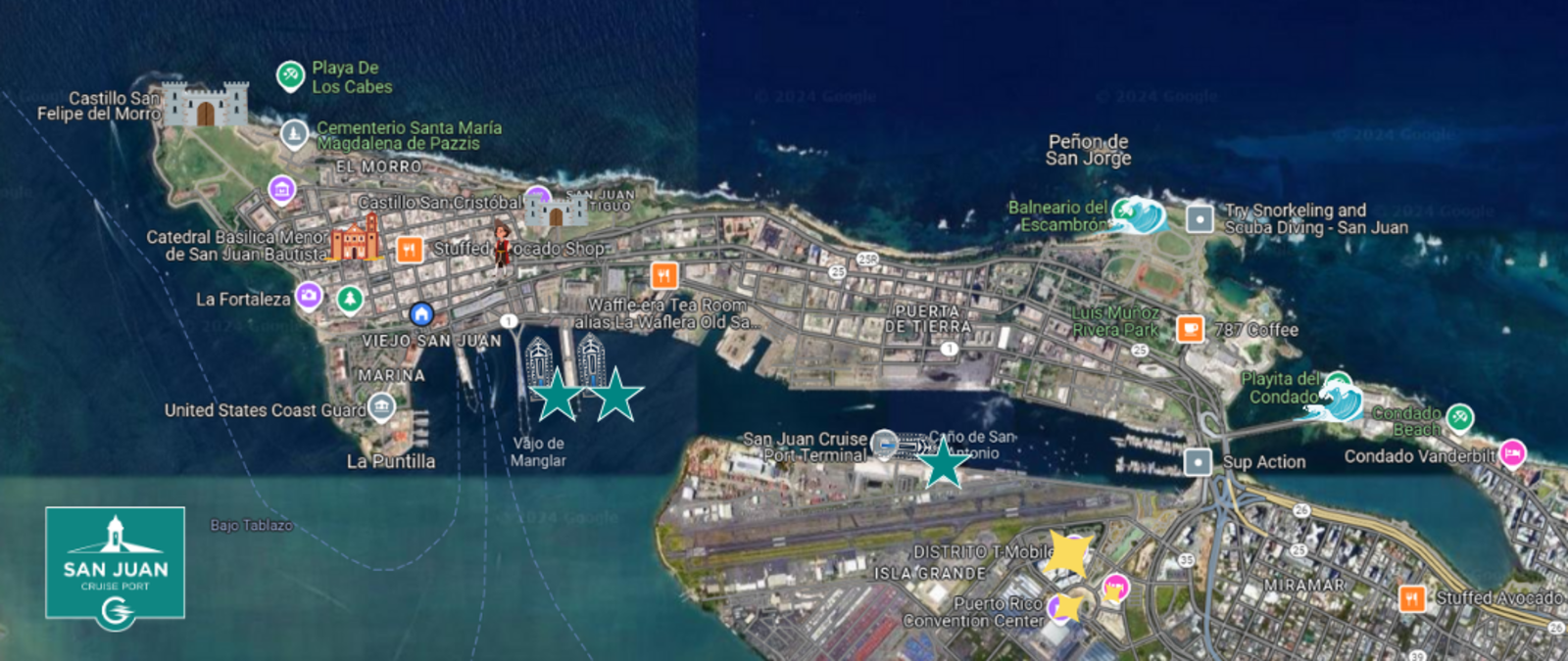 San Juan Cruise port map