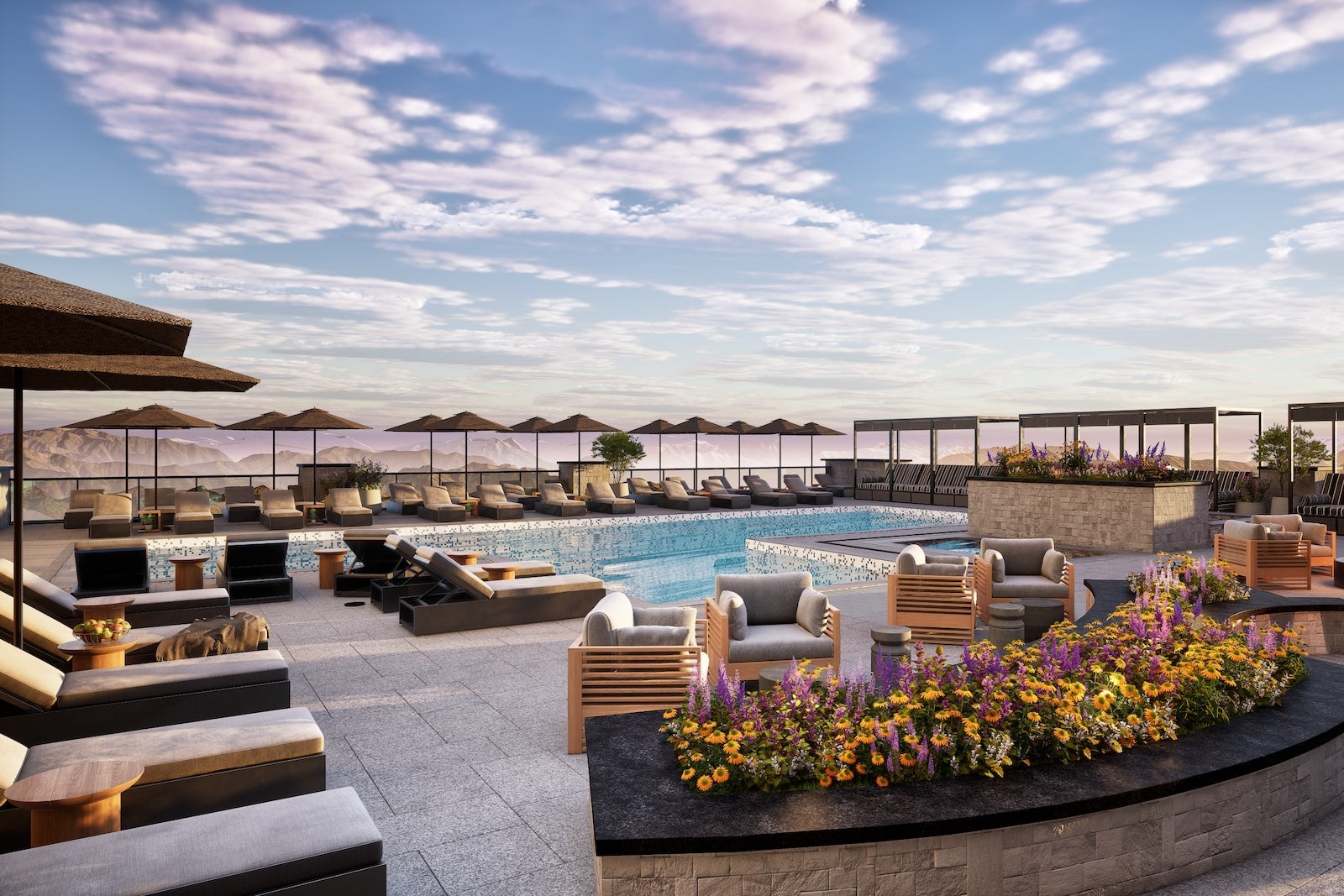 Rendering of a pool at a Hyatt