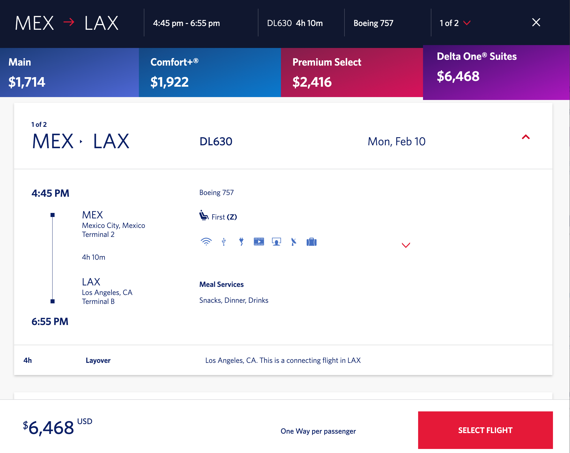 Mexico City to Brisbane, Australia on Delta pricing. DELTA