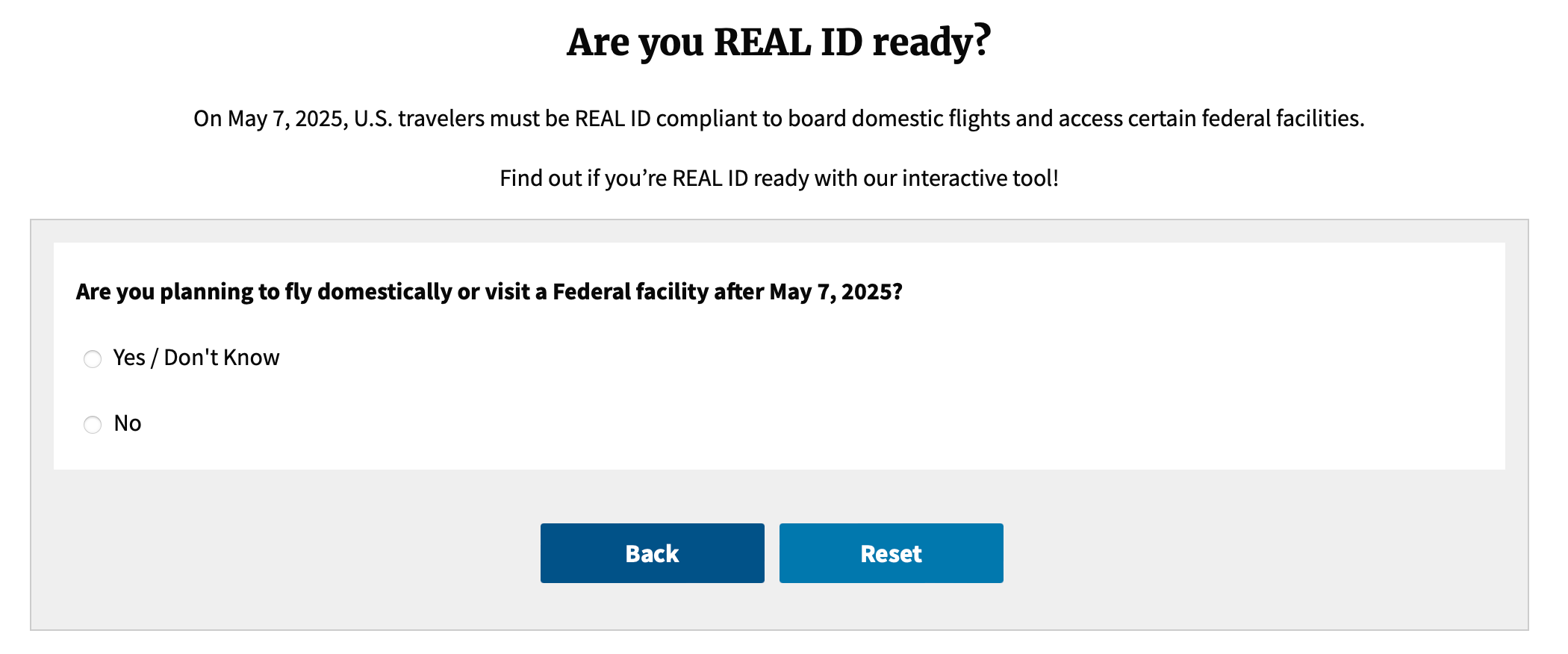 Are you real ID ready tool